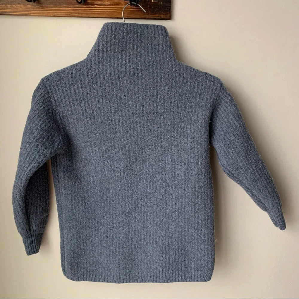 Wilfred merino wool mock neck sweater dark gray ribbed - Picture 2 of 9